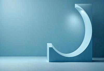 The primary subject of the image is a large, illuminated letter "J" that is positioned against a blue background. The letter is lit up, giving it a prominent and eye-catching appearance. The setting appears to be a studio or a controlled environment, as the letter is the main focus of the image. The visual style is a combination of digital art and illustration, creating a modern and artistic look. The colors and mood of the image are predominantly blue, giving it a calm and sophisticated atmosphere.