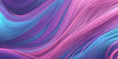 The primary subject of the image is a long, curly, and colorful hair. The hair is purple and blue, creating a vibrant and eye-catching appearance. The setting is a close-up of the hair, showcasing its texture and color. The visual style is a combination of a photo and digital art, as the hair appears to be both real and digitally manipulated. The colors and mood of the image are lively and energetic, with the purple and blue hues creating a sense of excitement and creativity.