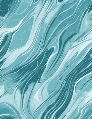 The primary subject of the image is a blue and white marbled tile. The setting is a bathroom, as the tile is placed on a wall. The visual style is a digital art, as the tile appears to be a digital representation of a marbled surface. The dominant colors are blue and white, creating a calm and soothing atmosphere.