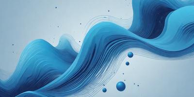 The primary subject of the image is a blue wave, which is the main focus of the scene. The wave is depicted in a digital art style, giving it a modern and visually appealing appearance. The setting is a white background, which provides a clean and minimalist look. The overall atmosphere is calm and serene, as the blue wave is the main visual element in the image.