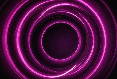 The primary subject of the image is a purple circle with a pink outline. The circle appears to be a part of a larger, pink-colored object. The setting is a dark background, which contrasts with the bright colors of the circle. The visual style of the image is a combination of digital art and illustration, creating a unique and eye-catching design. The dominant colors of the image are purple and pink, giving it a vibrant and lively atmosphere.
