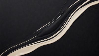 The primary subject of the image is a close-up of a white and black striped object, which appears to be a painting or a digital artwork. The setting is a black background, which provides a stark contrast to the striped object. The visual style is a combination of photo and digital art, creating a unique and intriguing appearance. The colors and mood of the image are predominantly black and white, with a touch of creativity and artistic expression.