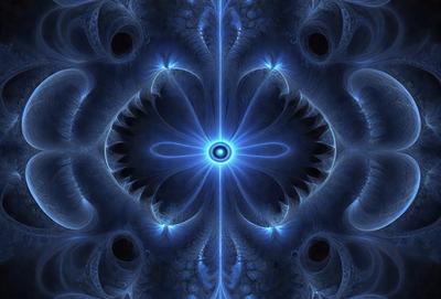 The primary subject of the image is a blue and white spiral pattern, which appears to be a digital art or illustration. The setting is a dark background, which adds to the overall mood of the image. The visual style is a combination of digital art and illustration, creating a unique and intricate design. The colors and mood of the image are predominantly blue and white, giving it a calm and serene atmosphere.