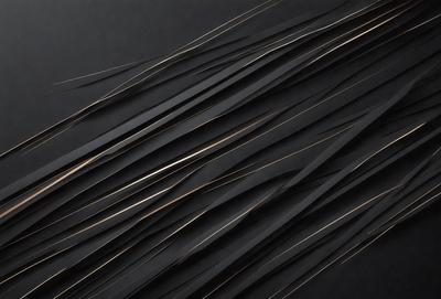 The primary subject of the image is a close-up of a black and gold striped pattern. The setting is a black background, and the visual style appears to be a combination of a photo and a digital art or illustration. The dominant colors are black and gold, creating a striking and elegant appearance.