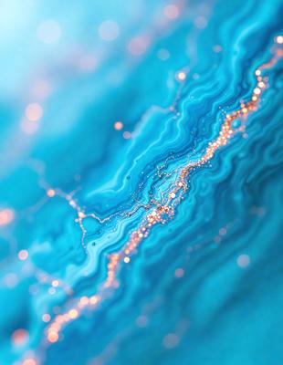 The primary subject of the image is a blue and gold swirl pattern, which appears to be a digital art or illustration. The setting is a blue background, and the visual style is a combination of digital art and illustration. The colors and mood of the image are predominantly blue and gold, creating a sense of depth and intricacy in the swirl pattern.