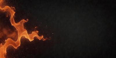 The primary subject of the image is a fire, which is the main object, scene, or focus of the image. The fire is located in the center of the image, and it appears to be a flame or a fire-like shape. The setting or background of the image is a dark, black surface, which contrasts with the fire. The visual style of the image is a combination of a photo and digital art, as it captures the essence of a fire while also showcasing the digital artistic elements. The colors and mood of the image are predominantly dark and dramatic, with the fire being the main source of light and warmth in the scene.