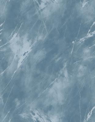 The primary subject of the image is a blue and white patterned wallpaper. The setting is a room with a blue wall, and the visual style is a digital art or illustration. The dominant colors are blue and white, creating a calm and soothing atmosphere.