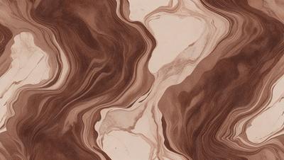 The primary subject of the image is a close-up of a brown and white marbled surface, which appears to be a piece of wood. The setting is a room with a wooden floor, and the visual style is a close-up of the marbled surface. The colors and mood of the image are warm and earthy, with the brown and white marbled surface creating a natural and textured appearance.