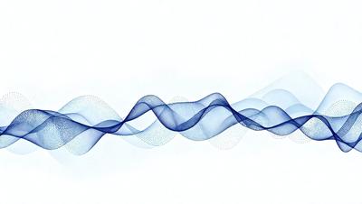 The primary subject of the image is a blue wave pattern, which is the main object, scene, or focus of the image. The setting or background is a white surface, which provides a clean and minimalistic backdrop for the wave pattern. The visual style of the image is a digital art or illustration, as it is a computer-generated or digitally created pattern. The dominant colors in the image are blue and white, creating a calm and soothing atmosphere.