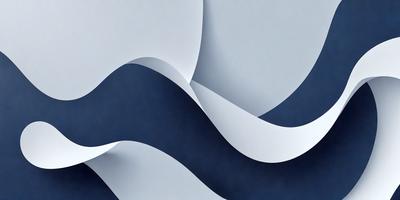 The primary subject of the image is a large, white, curved paper sculpture. The setting is a blue background, which contrasts with the white paper. The visual style is a combination of digital art and illustration, creating a unique and artistic representation of the paper sculpture. The colors and mood of the image are predominantly blue, with the white paper adding a touch of brightness and contrast.