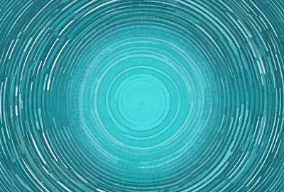 The primary subject of the image is a blue circle with a spiral pattern. The setting is a blue background, and the visual style appears to be a digital art or illustration. The dominant colors are blue and white, creating a calm and serene atmosphere.