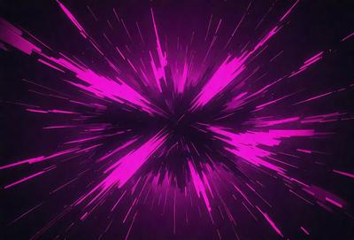 The primary subject of the image is a purple and pink light streak, which appears to be a digital art or illustration. The setting is a dark background, and the visual style gives the impression of a fast-moving object or a blurred image. The colors and mood of the image are predominantly purple and pink, creating a vibrant and energetic atmosphere.
