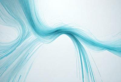 The primary subject of the image is a blue, flowing, and swirling pattern. The setting is a white background, which provides a clean and minimalist appearance. The visual style is a combination of digital art and illustration, creating a dynamic and artistic representation of the blue flowing pattern. The colors and mood of the image are predominantly blue, which gives it a calming and serene atmosphere.