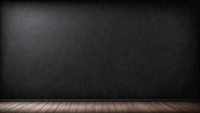 The primary subject of the image is a black wall with a wooden floor. The setting is a room with a black wall, and the visual style is a photo. The colors and mood of the image are dark and moody, with the black wall and wooden floor creating a sense of depth and contrast.