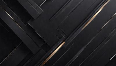 The primary subject of the image is a black and gold patterned wallpaper. The setting is a black background, and the visual style appears to be a digital art or illustration. The dominant colors are black and gold, creating a bold and elegant atmosphere.