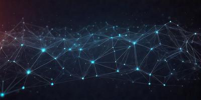 The primary subject of the image is a blue and white pattern, which appears to be a digital art or illustration. The setting is a dark background, which contrasts with the bright blue and white pattern. The visual style suggests that the image is a creative and artistic representation of a complex network or structure. The colors and mood of the image are predominantly blue and white, giving it a calm and serene atmosphere.
