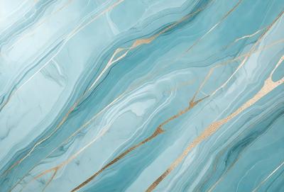 The primary subject of the image is a blue and gold marble wall. The setting is a room with a blue and gold marble wall as the main focus. The visual style is a close-up of the marble wall, showcasing its intricate patterns and textures. The colors and mood of the image are predominantly blue and gold, creating a luxurious and elegant atmosphere.