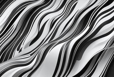 The primary subject of the image is a black and white pattern, which appears to be a digital art or illustration. The setting is a white background, and the visual style is a combination of black and white, with some gray tones. The dominant colors and overall atmosphere of the image are minimalistic and artistic.