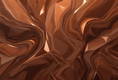 The primary subject of the image is a close-up of a brown, textured surface, possibly a wall or a piece of art. The setting appears to be indoors, with the surface being the main focus of the image. The visual style is a combination of photo and digital art, creating a unique and intriguing appearance. The colors and mood of the image are predominantly brown, giving it a warm and earthy feel.