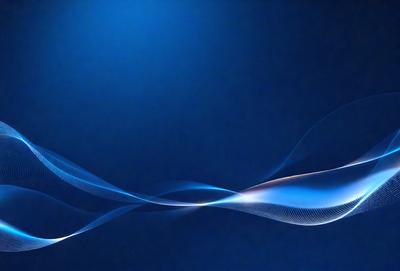 The primary subject of the image is a blue background with a swirling pattern. The setting is a dark, empty space, and the visual style is digital art. The dominant colors are blue and white, creating a calm and serene atmosphere.
