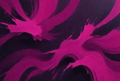 The primary subject of the image is a painting featuring a pink background with a purple splash. The setting is a canvas, and the visual style is a painting. The colors and mood of the painting are predominantly pink and purple, creating a vibrant and artistic atmosphere.