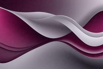 The primary subject of the image is a purple and white wave-like pattern. The setting is a gray background, which contrasts with the purple and white colors of the wave. The visual style appears to be a digital art or illustration, as the wave is depicted in a detailed and artistic manner. The colors and mood of the image are predominantly purple and white, creating a sense of calmness and elegance.