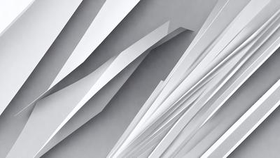 The primary subject of the image is a large, white, and gray paper sculpture. The setting is a gray background, which provides a contrasting and neutral backdrop for the artwork. The visual style is a combination of digital art and illustration, as the paper sculpture appears to be a three-dimensional representation of a two-dimensional image. The colors and mood of the image are predominantly neutral, with the white and gray tones creating a sense of calm and simplicity.