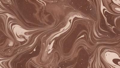 The image features a brown and white marbled surface with a swirling pattern. The primary subject is the marbled surface, which is the setting and background of the image. The visual style is a close-up of the marbled surface, showcasing its intricate patterns. The colors and mood of the image are warm and earthy, with the brown and white colors creating a natural and organic atmosphere.
