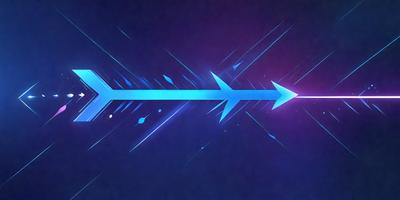 The primary subject of the image is a blue arrow, which is the main object, scene, or focus of the image. The setting or background is a blue and purple sky, which adds to the overall atmosphere of the image. The visual style of the image is digital art, as it is a digital illustration of the blue arrow. The colors and mood of the image are predominantly blue and purple, creating a calm and serene atmosphere.