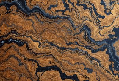The primary subject of the image is a close-up of a wooden surface with a unique and intricate pattern. The setting is a room with a black and brown color scheme. The visual style is a close-up of the wooden surface, which appears to be a piece of wood with a natural texture. The colors and mood of the image are dark and moody, with the black and brown tones creating a sense of depth and complexity.