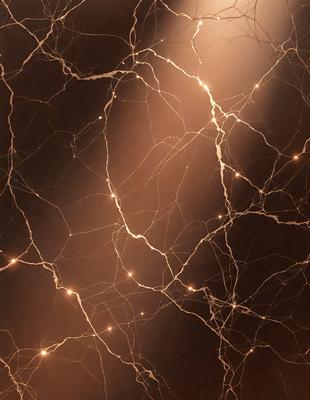 The primary subject of the image is a close-up of a marble wall with a pattern of light and dark streaks. The setting is a dark room, and the visual style appears to be a combination of a photo and digital art. The colors and mood of the image are predominantly dark, with the light streaks adding a touch of brightness to the overall atmosphere.