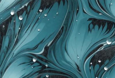 The primary subject of the image is a blue and white swirling pattern, which appears to be a digital art or illustration. The setting is a black background, and the visual style is a mix of digital art and illustration. The dominant colors are blue and white, creating a calm and soothing atmosphere.