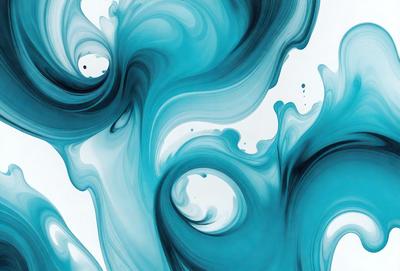 The primary subject of the image is a blue and white painting of a swirling, flowing design. The setting is a white background, which provides a clean and uncluttered appearance. The visual style is a combination of digital art and illustration, creating a unique and artistic representation of the swirling design. The dominant colors are blue and white, which evoke a sense of calmness and tranquility.