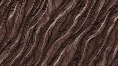 The primary subject of the image is a close-up of a brown and white marbled wallpaper. The setting is a wall, and the visual style is a patterned texture. The dominant colors are brown and white, creating a warm and earthy atmosphere.