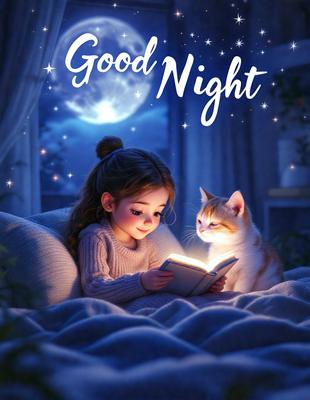 The primary subject of the image is a young girl sitting on a bed, reading a book. The setting is a cozy bedroom, with a potted plant nearby. The visual style is a digital art illustration, creating a warm and inviting atmosphere. The colors are predominantly soft and pastel, with the girl's outfit and the book's cover being the main focus.