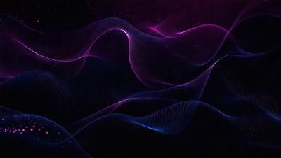 The primary subject of the image is a purple and blue wave pattern. The setting is a dark background, which creates a contrast with the vibrant colors of the wave pattern. The visual style appears to be a digital art or illustration, as the wave pattern is intricately detailed and has a modern, artistic appearance. The dominant colors in the image are purple and blue, which evoke a sense of calmness and tranquility.