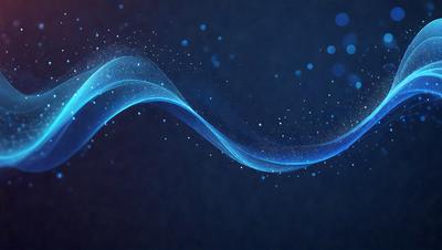 The primary subject of the image is a blue wave or a blue water-like pattern. The setting is a dark background, which creates a contrast with the blue wave. The visual style appears to be a digital art or illustration, as the blue wave is depicted in a smooth and flowing manner. The colors and mood of the image are predominantly blue, creating a sense of calmness and tranquility.