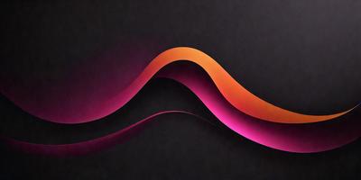 The primary subject of the image is a colorful wave pattern. The setting is a dark background, which contrasts with the vibrant colors of the wave. The visual style is a combination of digital art and illustration, creating a dynamic and eye-catching design. The dominant colors are pink, orange, and purple, giving the image a lively and energetic mood.