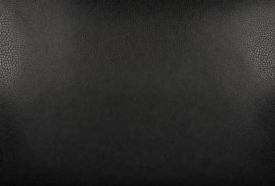 The primary subject of the image is a black leather seat. The setting is a black background, which creates a contrast with the leather seat. The visual style is a close-up of the leather seat, showcasing its texture and details. The colors and mood of the image are predominantly dark, with the black leather seat being the main focal point.