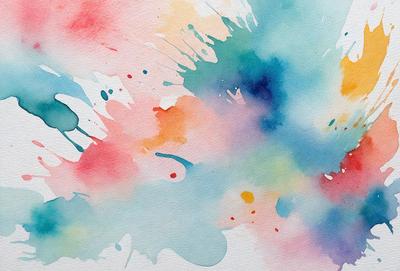 The primary subject of the image is a painting or drawing of a colorful, abstract design. The setting is a white background, which provides a clean and uncluttered appearance. The visual style is a mix of digital art and traditional painting, as the colors and patterns are vibrant and eye-catching. The dominant colors are a mix of red, blue, green, and yellow, creating a lively and energetic atmosphere.