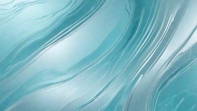 The primary subject of the image is a blue, flowing water-like surface. The setting is a blue ocean, and the visual style is a digital art or illustration. The dominant colors are blue and white, creating a serene and calming atmosphere.