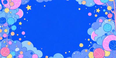 The primary subject of the image is a blue background with a star pattern. The setting is a space-themed background, and the visual style is a digital art or illustration. The dominant colors are blue and white, creating a calm and serene atmosphere.