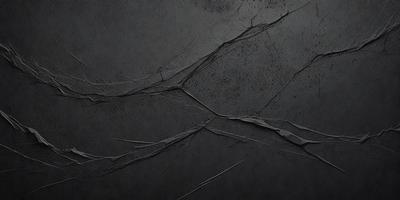 The primary subject of the image is a black wall with a pattern of thin, long, and curved lines. The setting is a dark room, and the visual style appears to be a combination of a photo and a drawing. The dominant colors are black and grey, creating a moody atmosphere.
