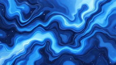 The primary subject of the image is a blue and white swirling pattern, which appears to be a digital art or illustration. The setting is a dark blue background, which contrasts with the swirling pattern. The visual style is a combination of digital art and illustration, creating a unique and captivating image. The dominant colors are blue and white, giving the image a calming and serene atmosphere.
