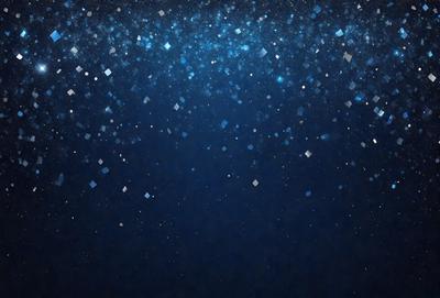 The primary subject of the image is a blue background with a pattern of blue and white stars. The setting is a dark, starry night, and the visual style is a digital art or illustration. The dominant colors are blue and white, creating a calm and serene atmosphere.
