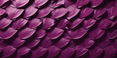 The primary subject of the image is a purple wall with a pattern of leaves. The setting is a room with a purple background, and the visual style is a combination of a photo and digital art. The dominant colors are purple and green, creating a calm and soothing atmosphere.