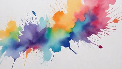 The primary subject of the image is a colorful painting or drawing, featuring a variety of colors and patterns. The setting is a white background, which provides a clean and uncluttered appearance. The visual style is a combination of artistic expression and digital art, as the colors and patterns are created using a computer or other digital tools. The dominant colors in the image are blue, green, and orange, creating a vibrant and lively atmosphere.