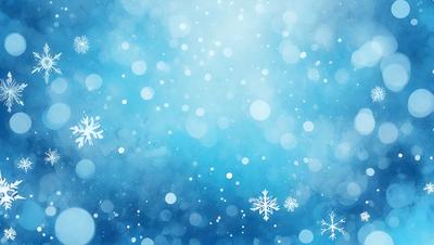 The primary subject of the image is a snowy scene with a blue background. The setting appears to be a winter landscape, possibly a night sky. The visual style of the image is a combination of a photo and digital art, creating a unique and captivating atmosphere. The dominant colors in the image are blue and white, which contribute to the overall mood of the scene.