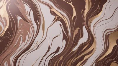 The primary subject of the image is a wall with a patterned design. The setting is a room with a brown and gold color scheme. The visual style is a combination of digital art and illustration, creating a unique and intricate pattern. The dominant colors are brown and gold, giving the wall a warm and luxurious appearance.