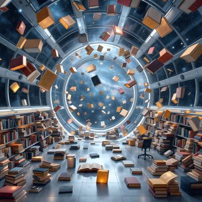 Primary subject: A room filled with books and a large bookshelf.

Setting/background: The room is filled with books, and there is a large bookshelf in the center of the room. The walls are covered with bookshelves, and the room appears to be a library or a book-themed space.

Visual style: The image is a digital art or illustration, showcasing a creative and imaginative scene.

Colors and mood: The room is predominantly filled with books, and the overall atmosphere is calm and intellectual. The colors are predominantly shades of brown and white, which are associated with books and knowledge.